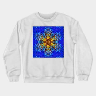 Digital Mandala Yellow and Blue Crewneck Sweatshirt